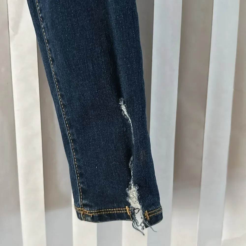 Old Navy Girls Size 18 Dark Blue Distressed Skinny Rockstar Jeggings
